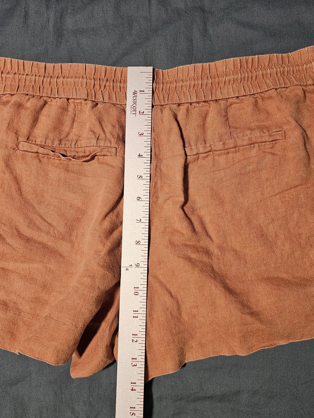 LOFT Linen Drawstring Shorts in Rust - Picture 2 of 8